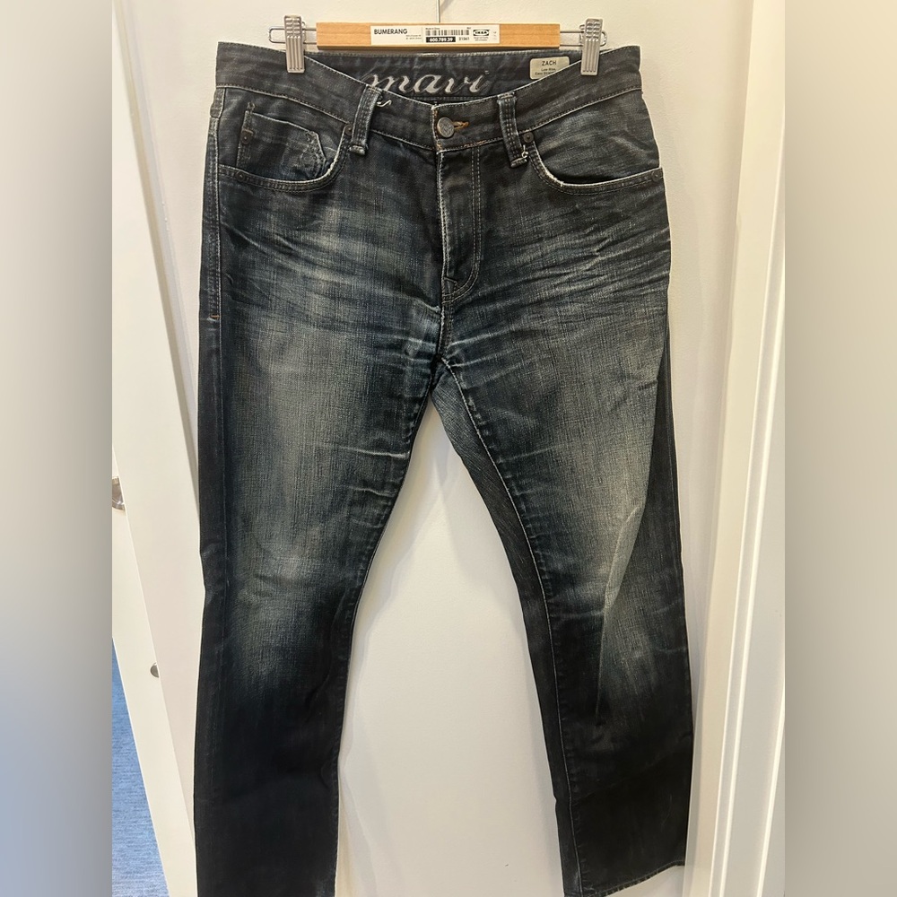 Mavi Men's Washed dark blue jeans distressed